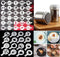 46 Coffee Stencils + 2 Steel Mesh Powder Shaker, Magnoloran Valentine's Day Stencils for Cookies, Baking Painting Mold
