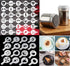 46 Coffee Stencils + 2 Steel Mesh Powder Shaker, Magnoloran Valentine's Day Stencils for Cookies, Baking Painting Mold