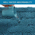 H.VERSAILTEX 2 Piece Bathroom Set - Super Absorbent Chenille Striped Bath Mats - Non Skid Machine Wash Dry Rugs