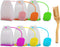 Reusable Silicone Tea Infuser 6 Pack, Tea Bags Strainer Filter Steeper Diffuser Holder with Spoon for Loose Leaf Tea