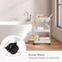 3 danpinera Storage Cart on Wheels, Tier Slim Laundry with Wheels Bathroom Organizer with Hanging Cups Hooks Dividers