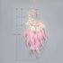Dremisland Moon Dream Catcher with Fairy Lights-Handmade Feather Lucky Turquoise Pendant Beads Wall Hanging Ornament