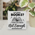 YIDOU Bookshelf Wood Box Sign Decor Desk Sign Too Many Books Not Enough Bookshelves Wooden Box Block Sign Rustic Home