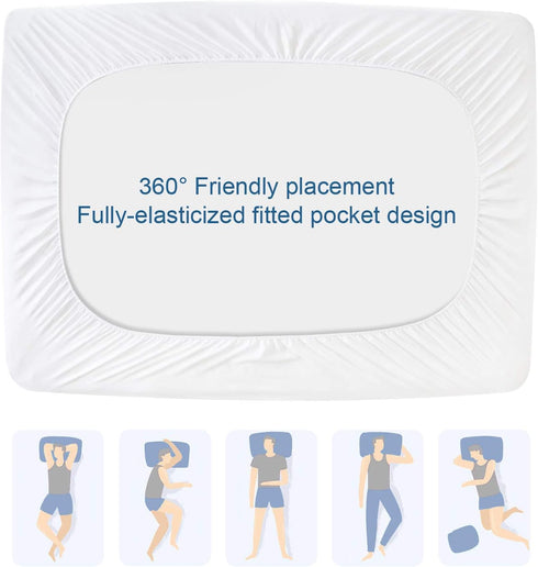 Twin Extra Long (XL) Mattress Protector Pad - Waterproof Quilted Cooling Topper Cover for College Dorm Room Essentials