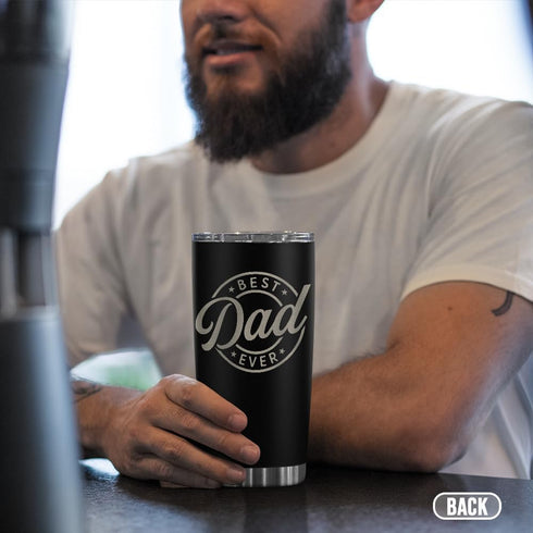 20oz SANDJEST Best Dad Ever Tumbler with Lid - Insulated Stainless Steel Cup- Coffee Mug for Sport Travel Office, Gift
