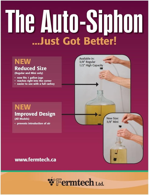 Fermtech Mini 14" Long Deluxe Siphoning Kit, Complete Home Brewing Equipment for Beer, Wine, Mead Making