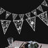 Cheerland 4 Pcs White Floral Lace Pennant Banner, Triangle Bunting Garland for Wedding, Bridal Shower, Anniversary Decor
