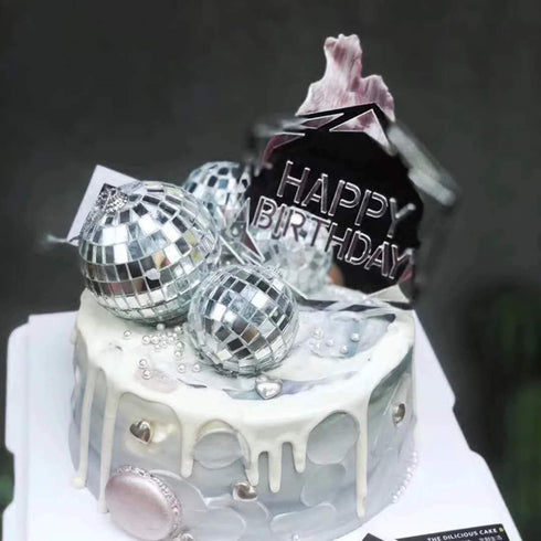 JeVenis Disco Ball Cake Decoration, 70's Disco Party Supplies for Birthday Party