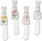 Easter Bunny Cheese Spreaders, Set of 4, Hand-Painted Resin Handles with Stainless Steel Blades