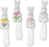 Easter Bunny Cheese Spreaders, Set of 4, Hand-Painted Resin Handles with Stainless Steel Blades