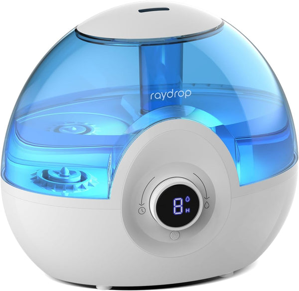 raydrop 2.2L Humidifiers for Bedroom, Cool Mist Humidifiers with Timer, Digital Knob,