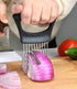 BeeSpring Meat Slicer, Food Slice Assistant Onion Holder Slicer, Stainless Steel Kitchen Gadget for Cutting and Peeling