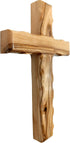 Zuluf 6.2" Olive Wood Plain Wall Cross | Handmade Christian Wooden Cross from Jerusalem | Wall Decor Gift