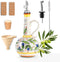 18 oz Ceramic Olive Oil Dispenser Bottle - Hand-Painted Italian Kitchen Decor
