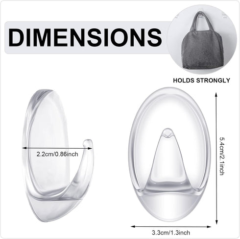 Blulu 12 Pieces Clear Adhesive Hooks, Waterproof Utility Wall Hooks with 15 Self-Adhesive Tapes for Home Kitchen