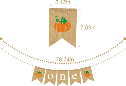 Rainlemon 1st Jute Burlap Pumpkin One High Chair Banner Fall Thanksgiving Boy Girl Birthday Party Highchair Garland