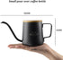 MERMOO YILAN Gooseneck Kettle - Black 350ml Stainless Steel Pour Over Coffee Kettle with Lid, Hand Drip Coffee Pot