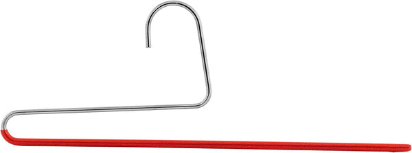 Mawa by Reston Lloyd Non-Slip Space-Saving Clothes Hanger, Reverse Hook Trouser Series with Single Rod for Pants, Red,