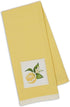 DII Design Imports Coordinating Cotton Dishtowel Sets - 2 Tea Towels with Embroidered and Printed Lemon Design