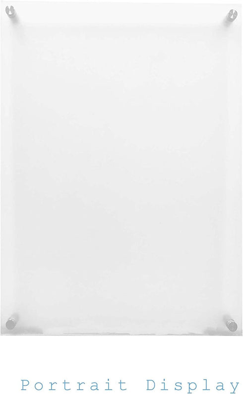 5x7 Floating Acrylic Picture Frame with Chrome Standoff, Double Panel Wall Mount for Picture Up To 5x7 Inches.