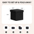 Black,12.6"x12.6"x12.6" PINPLUS Storage Ottoman Cube Square Shaped Ottomans with Storage Foot Stool Footrest for Lving