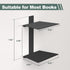 4 2 Pack(Black) Mefirt Invisible Floating Bookshelves for Wall, Tier Vertical Spine Book Tower, Heavy Duty Floating