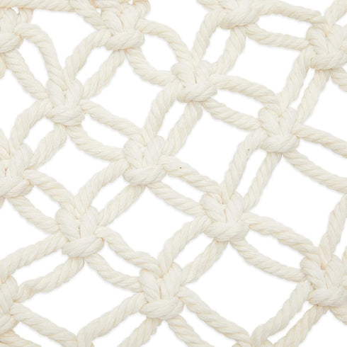 Okuna Outpost Macrame Hanging Fruit Basket Hammock for Kitchen, 6 x 25 x 15 in, White Cotton Modern Under-Cabinet