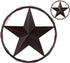 Urbalabs 13 Metal Barn Star Wall Decor, Rustic Texas Lone Star Bronze Brown Finish, Cast Wire Rope Circle Ring for