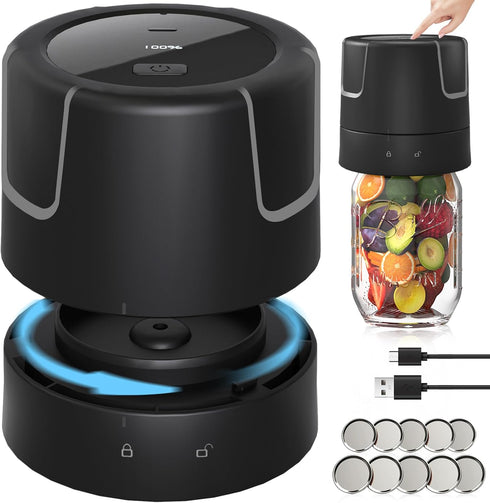 Electric Mason Jar Vacuum Sealer, Strong Suction Vacuum Sealing Machine with Regular and Wide Mouth Lids
