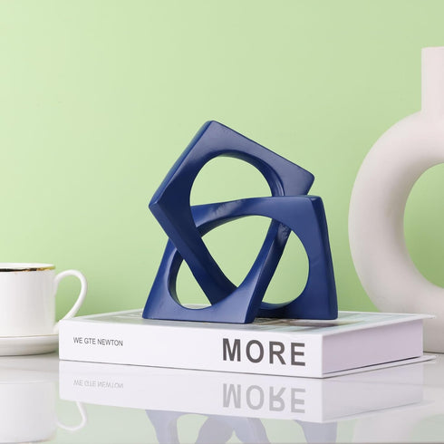 XMGZQ Navy Blue Knot Statue for Coffee Table Centerpiece Decor,Modern Abstract Art Geometric Sculpture and Figurines