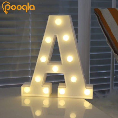 Pooqla LED Marquee Letter Lights Sign, Light Up Alphabet Letter A for Home Party Wedding Decoration