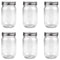 6 Pack 16 Ounce Clear Plastic Mason Jars Containers with Screw Sealing Metal Tinplate Lids, Refillable Empty PET