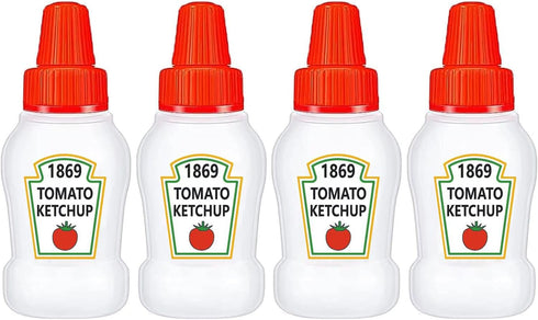 4 Pieces Mini Ketchup Bottle for Bento Box Accessories, 1 oz Condiment