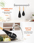 Cooking Spoon and Rice Scooper for Nonstick Cookware, Durable BPA-Free Matte Silicone, Wood Handle Spoon for Mixing,