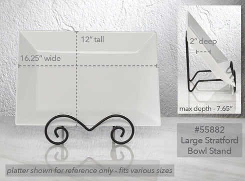 TRIPAR Large Square Black Wire Easel, Metal Finish, Tabletop Display, Handcrafted Scroll Designs