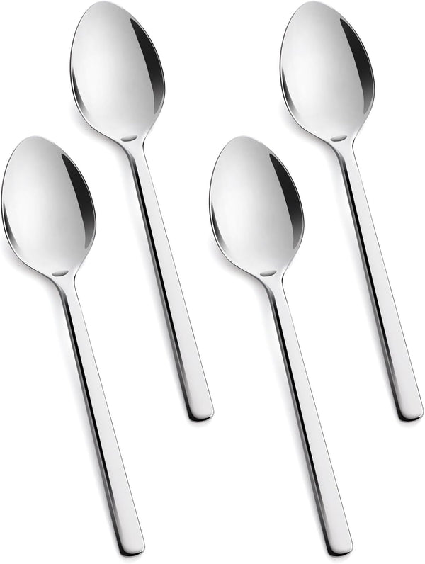 KINGSTONE Large Hostess Serving Utensils, 4 Piece Serving Spoon Set, 18/10 Stainless Steel Heavy Duty for Buffet Party