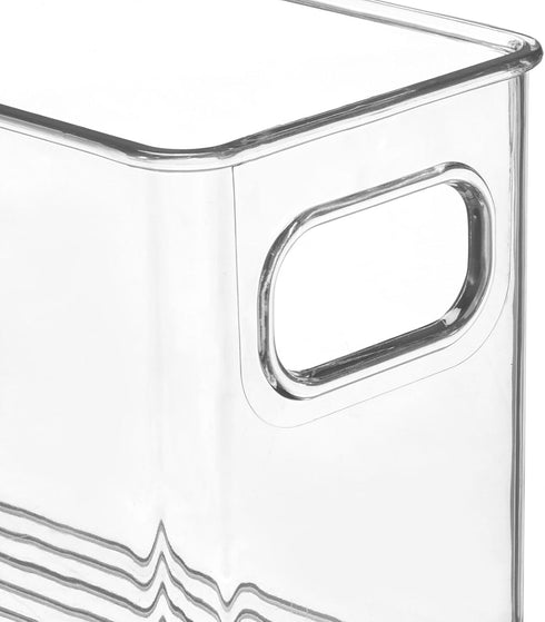 mDesign Plastic Kitchen Organizer - Storage Holder Bin with Handles for Pantry, Fridge/Freezer, Clear