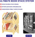 Desktop Bookshelf, Stackable Book Organizer with Handle, Storage Rack for CD/Magazine/File Folder, Portable Small
