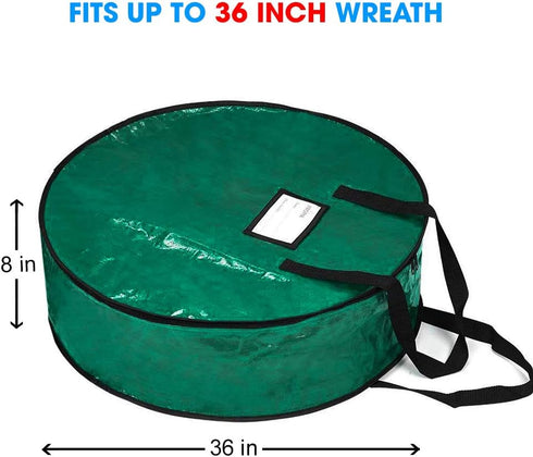 ProPik Christmas Wreath Storage Bag - 36" Holiday Container with Heavy Duty Handles, Tear Resistant