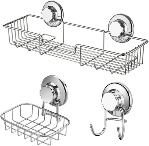 SANNO Suction Cups Replacement for Shower Caddy Soap Dish Double Hooks (Set of 4)