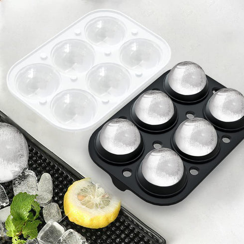 ROTTAY Ice Cube Trays (Set of 2) - Sphere Ice Ball Maker & Large Square Ice Cube Maker for Drinks, Black