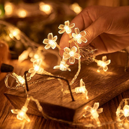 WFGGEH 20ft 40 Flower String Lights, LED USB Powered Cherry Blossom Fairy String Lights for Party Birthday Wedding