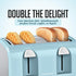 OVENTE 4-Slice Toaster with Extra Wide Slots, 6-Shade Browning Setting, 1400W Countertop Toaster, Light Blue TS4410LBL