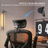 Black Mesh Office Chair Headrest Attachment, Adjustable Height Angle Head Support Cushion for Ergonomic Office Chair