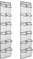 Narrow Over The Door Shoe Organizer, 12 Large Mesh Pockets Hanging Shoe Organizer for Closet, 2 Pack (White)