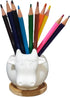 Cuteforyou Cute Cartoon Succulent Pots, Ceramic Cactus Flower Pot, Desk Accessories, Makeup Brush Storage (White Cow)