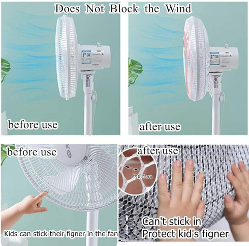 2 Pack Cartoon Fan Cover, Safety Fan Filters for Kids, Washable Finger Protector Summer Fan Guard