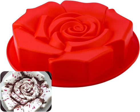 Cake Mould Silicone, Square Rose Cake Mould, Big Family Cake Mould for Cakes, Pizza, Bread Baking Tools, Bakeware,