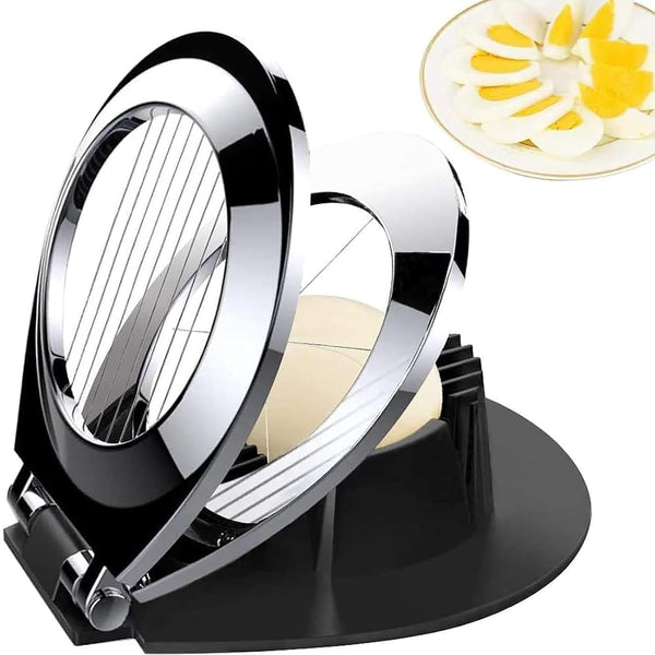 BIBURY Egg Slicer for Hard Boiled Eggs, Heavy Duty Stainless Steel Wire Cutter with 3 Slicing Styles, Easy to Clean