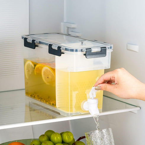 Lingerlanden 3.5L Cold Kettle with Faucet, Refrigerator Juice Water Pitcher, Home Plastic Beverage Dispenser, Filter